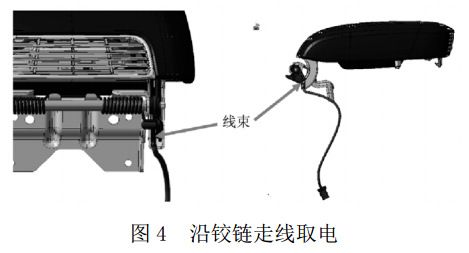 图 4 沿铰链走线取电