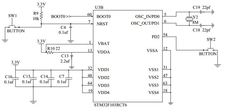 破壁机的STM32F103RCT6主控制电路