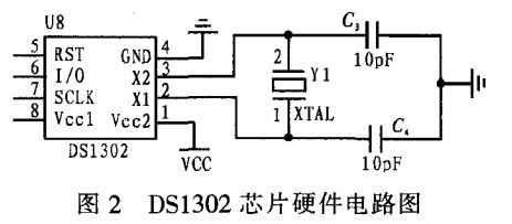 图2 DS1302芯片硬件电路图